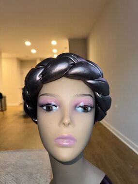 Iridescent Braided Headband - Metallic Gray